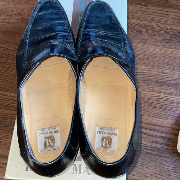 Vintage Bruno Magli Manzo‎ black slip on loafers main image 8
